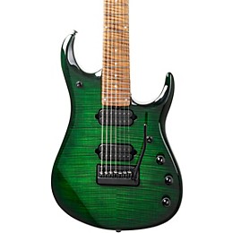 Ernie Ball Music Man JP15 7-String Suplex Electric Guitar Green Tiger Eye Flame