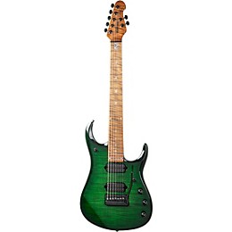 Ernie Ball Music Man JP15 7-String Suplex Electric Guitar Green Tiger Eye Flame