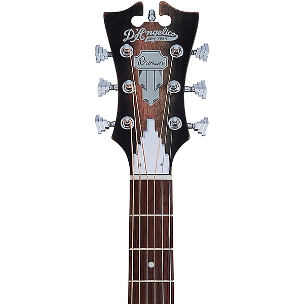 D'Angelico Premier Series Gramercy LS Grand Auditiorium Acoustic-Electric Guitar Aged Trans Black