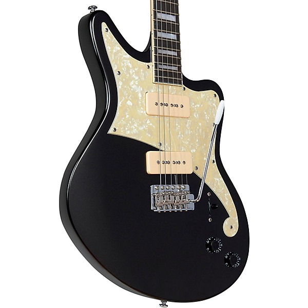 D'Angelico Premier Series Bedford Solidbody Electric Guitar Black Flake