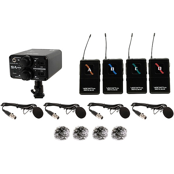VocoPro FIELD-QUAD-B Portable 4 Lavalier Field/Camera-Mountable Wireless Microphone System, 902-927.2mHz Band 12