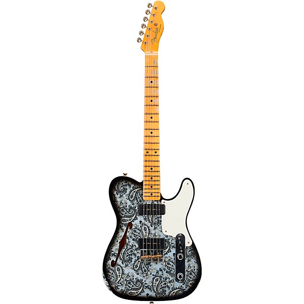 Fender Custom Shop Limited-Edition Dual P-90 Telecaster Relic Electric Guitar Black Paisley
