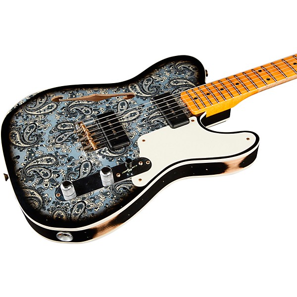 Fender Custom Shop Limited-Edition Dual P-90 Telecaster Relic Electric Guitar Black Paisley