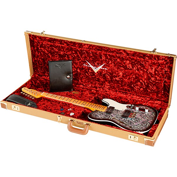 Fender Custom Shop Limited-Edition Dual P-90 Telecaster Relic Electric Guitar Black Paisley