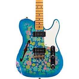 Fender Custom Shop Limited-Edition Dual P-90 Telecaster Relic Electric Guitar Blue Flower