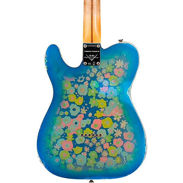 Fender Custom Shop Limited-Edition Dual P-90 Telecaster Relic Electric Guitar Blue Flower