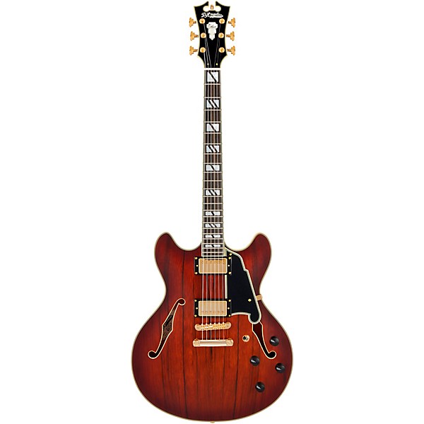 D'Angelico Deluxe DC Semi-Hollow Electric Guitar Satin Brown Burst