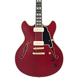 D'Angelico Deluxe DC Semi-Hollow Electric Guitar Satin H... D'Angelico Deluxe DC Semi-Hollow Electric Guitar Satin Trans Wine