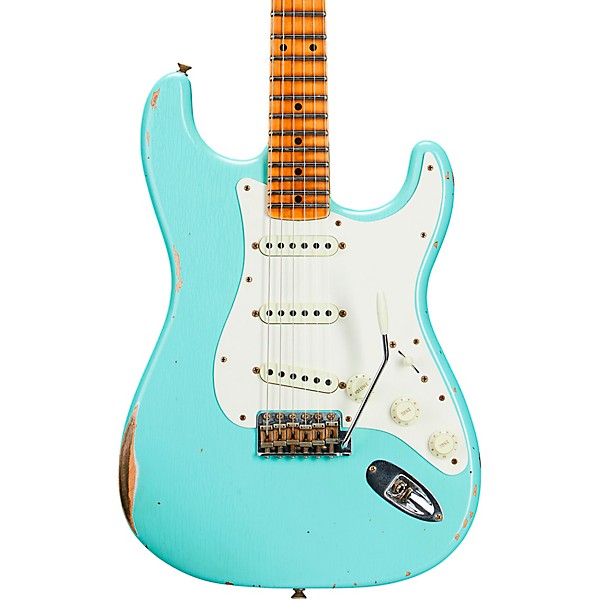 Fender Custom Shop Limited-Edition Fat '50s Stratocaster Relic Electric  Guitar Super Faded Aged Seafoam Green