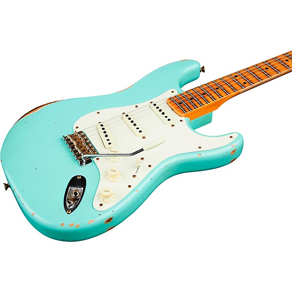 Fender Custom Shop Limited-Edition Fat '50s Stratocaster Relic Electric Guitar Super Faded Aged Seafoam Green