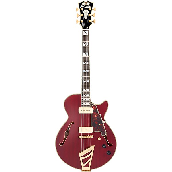 D'Angelico Deluxe Series SS Semi-Hollow Electric Guitar Satin Trans Wine