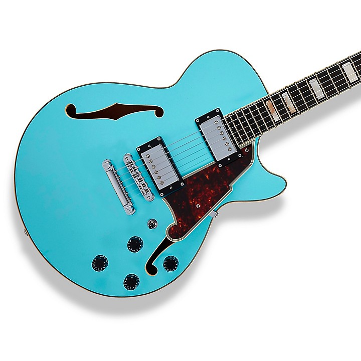 ギター D'Angelico Premier Series SS D'Angelico Premier Series SS Semi-Hollow Electric Guitar Sky Blue