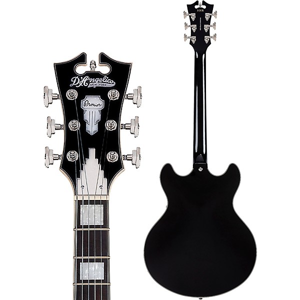 D'Angelico Premier DC Semi-Hollow Electric Guitar Black Flake