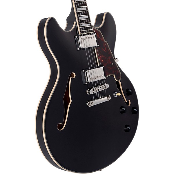 D'Angelico Premier DC Semi-Hollow Electric Guitar Black Flake