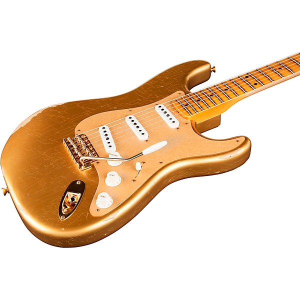 Fender Custom Shop Limited-Edition '55 Bone Tone Stratocaster Relic Electric Guitar Aged HLE Gold