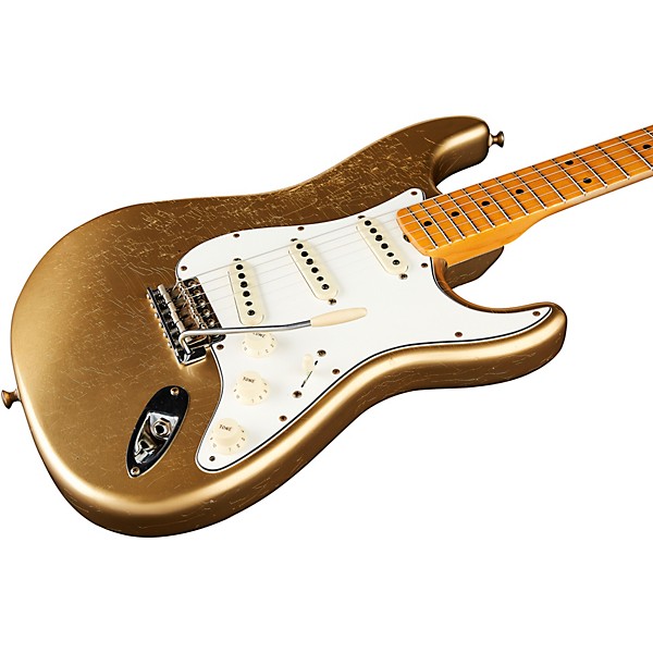 Fender Custom Shop Postmodern Stratocaster Journeyman Relic Maple Fingerboard Electric Guitar Aztec Gold