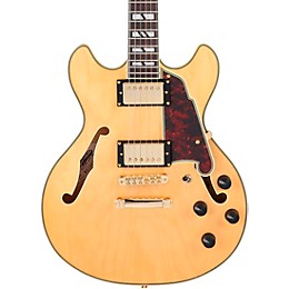 D'Angelico Deluxe Mini DC Semi-Hollow Electric Guitar Satin Honey