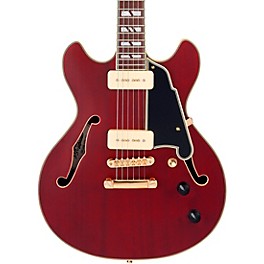 D'Angelico Deluxe Mini DC Semi-Hollow Electric Guit... D'Angelico Deluxe Mini DC Semi-Hollow Electric Guitar Satin Trans Wine