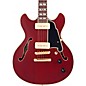 D'Angelico Deluxe Mini DC Semi-Hollow Electric Guitar Satin Trans Wine thumbnail