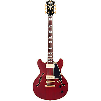 D'angelico Deluxe Mini Dc Semi-Hollow Electric Guitar Satin Trans Wine for sale