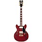 D'Angelico Deluxe Mini DC Semi-Hollow Electric Guitar Satin Trans Wine