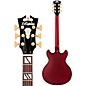 D'Angelico Deluxe Mini DC Semi-Hollow Electric Guitar Satin Trans Wine