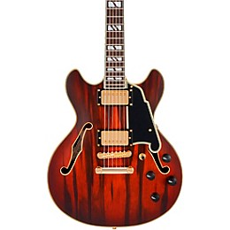 D'Angelico Deluxe Mini DC Semi-Hollow Electric Guitar Satin Brown Burst