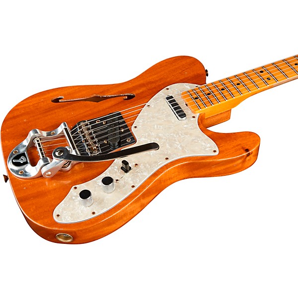 Fender Custom Shop '68 Telecaster Thinline Journeyman Relic Vintage Kalamazoo Mahogany Electric Guitar Aged Natural