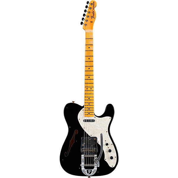 Platinum Fender Custom Shop '68 Telecaster Thinline Journeyman Relic Electric  Guitar Aged Black