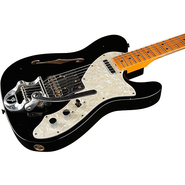 Fender Custom Shop '68 Telecaster Thinline Journeyman Relic Electric Guitar Aged Black