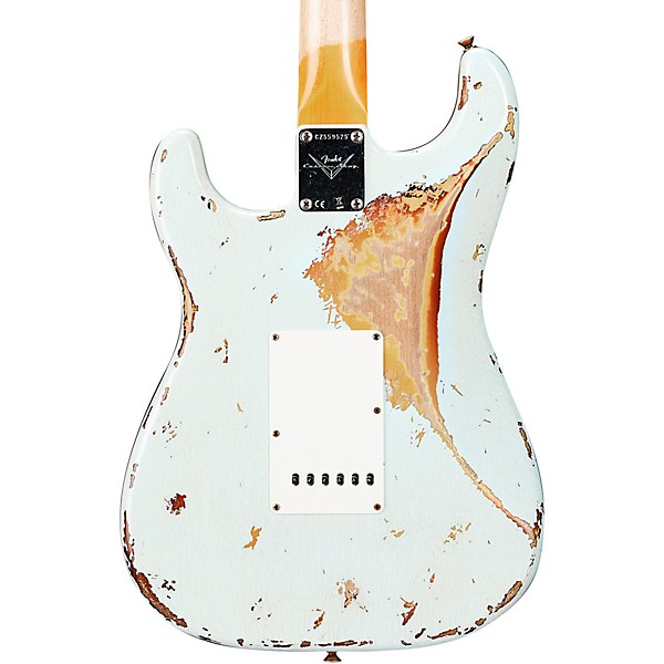 Fender Custom Shop '61 Stratocaster Heavy Relic Electric Guitar Super Faded Aged Sonic Blue over 3-Color Sunburst