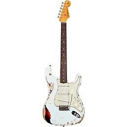 Fender Custom Shop '61 Stratocaster Heavy Relic Electric Guitar Super Faded Aged Sonic Blue over 3-Color Sunburst