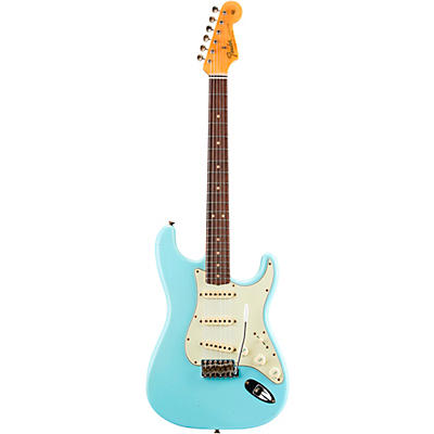 Fender Custom Shop '64 Stratocaster Journeyman Relic Electric Guitar Faded Aged Daphne Blue for sale