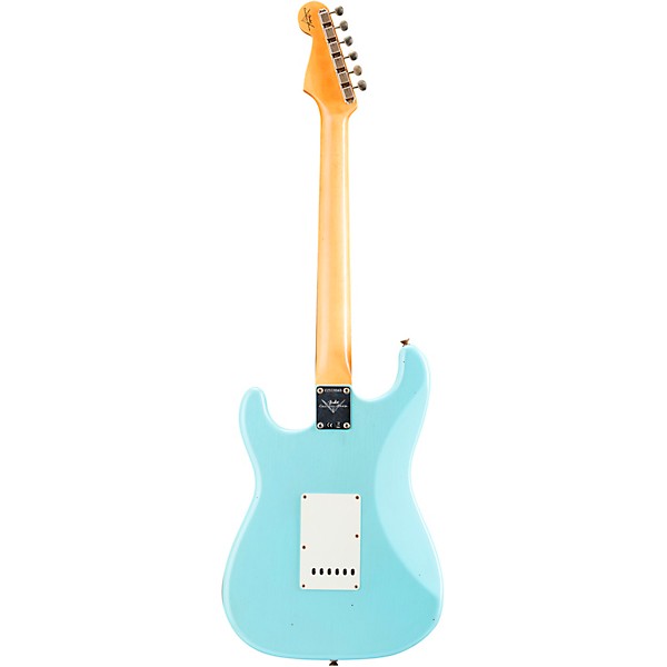 Platinum Fender Custom Shop '64 Stratocaster Journeyman Relic Electric  Guitar Faded Aged Daphne Blue