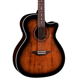 Luna Art Vintage Grand Auditorium Solid-Top Cutaway Acoustic-Electric Guitar Distressed Vintage Brownburst