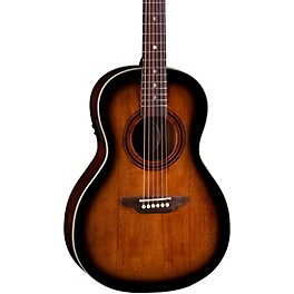 Luna Art Vintage Parlor Solid-Top Acoustic-Electric Guitar Distressed Vintage Brownburst