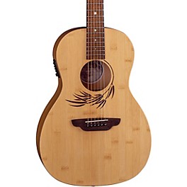 Luna Woodland Bamboo Parlor Acoustic-Electric Guitar Satin Natural