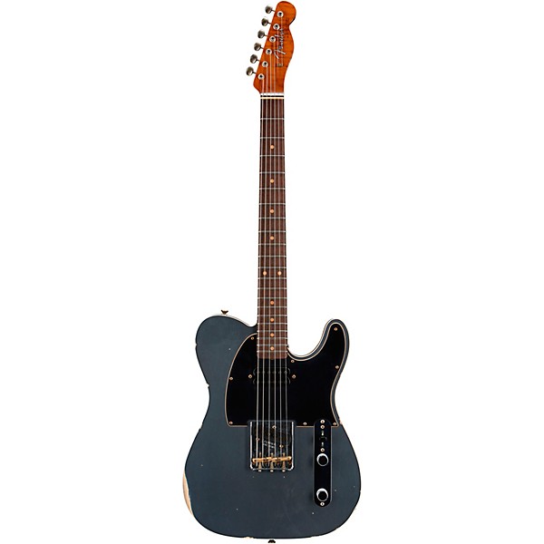 Fender Custom Shop Limited-Edition HS Telecaster Custom Relic Electric Guitar Aged Charcoal Frost Metallic