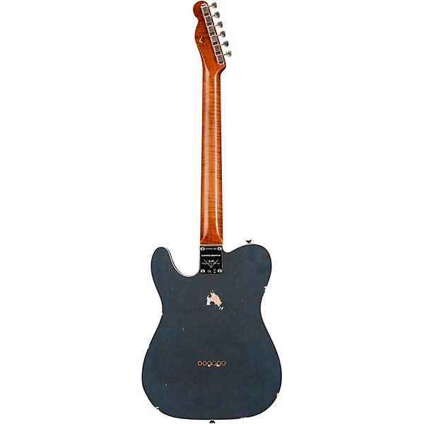 Fender Custom Shop Limited-Edition HS Telecaster Custom Relic Electric Guitar Aged Charcoal Frost Metallic