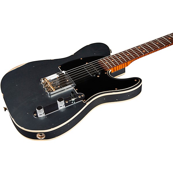 Fender Custom Shop Limited-Edition HS Telecaster Custom Relic Electric Guitar Aged Charcoal Frost Metallic