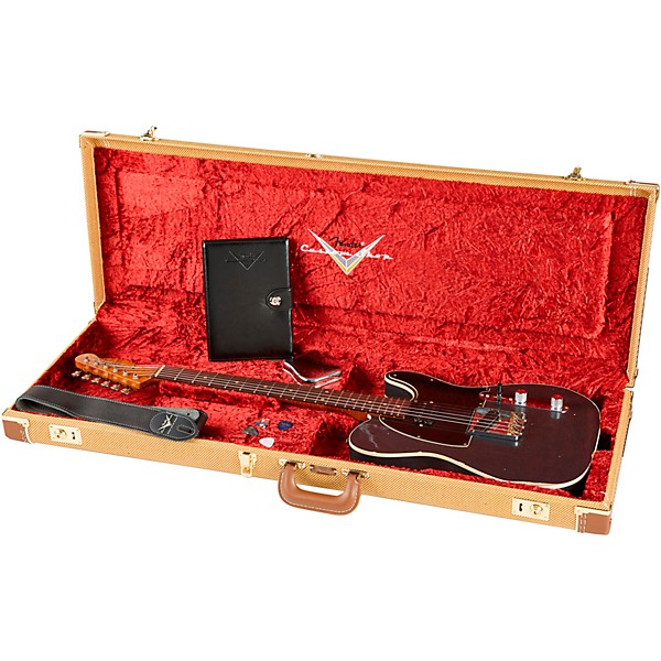 Fender Custom Shop Limited-Edition HS Telecaster Custom Relic Electric Guitar Aged Charcoal Frost Metallic