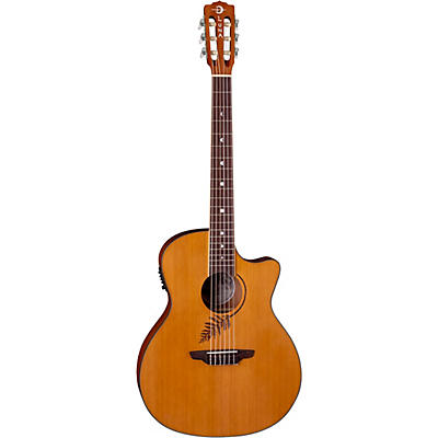 Luna Woodland Cedar Nylon Acoustic-Electric Guitar Satin Natural for sale