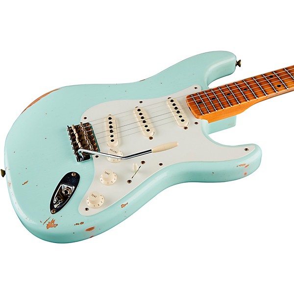 Fender Custom Shop '58 Stratocaster Relic Electric Guitar Super Faded Aged Surf Green