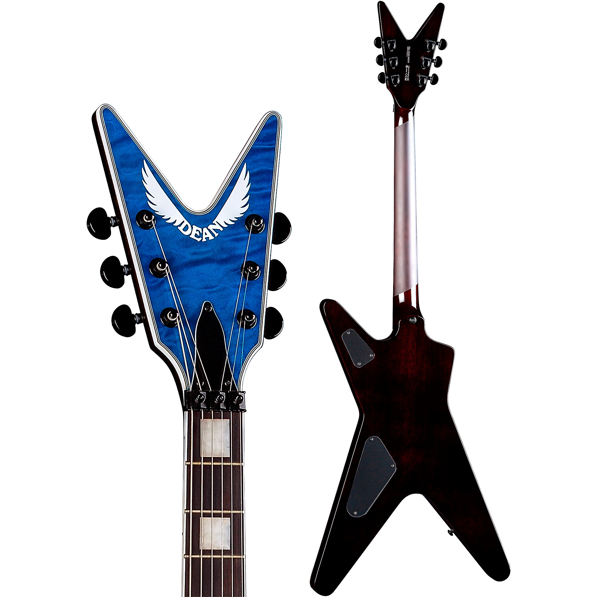 Dean ML Select 24 Quilted Top Electric Guitar Trans Blue | Guitar