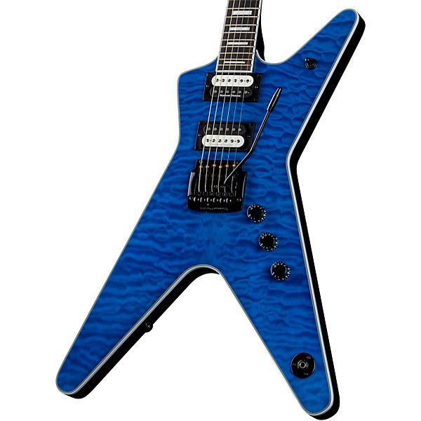 Dean ML Select 24 Quilted Top Electric Guitar Trans Blue