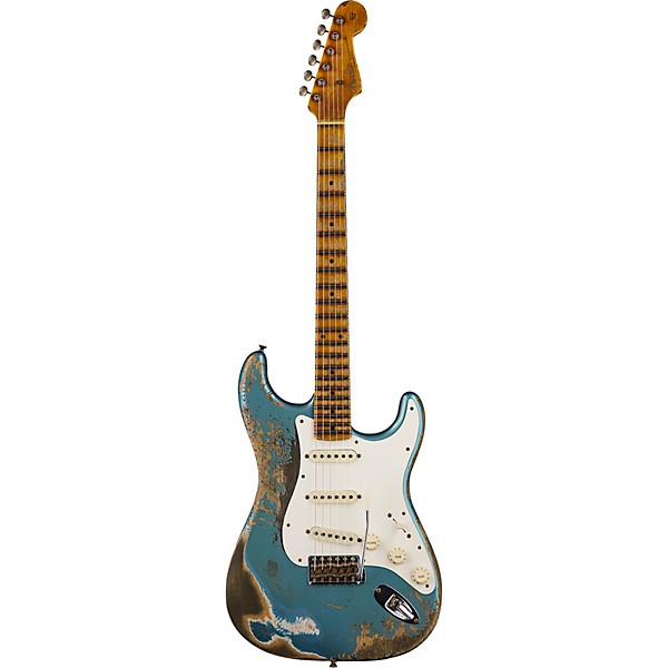 Fender Custom Shop Limited-Edition Red Hot Stratocaster Super Heavy Relic Electric Guitar Super Faded Aged Lake Placid Blue