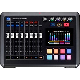 TASCAM Mixcast 4 4-Person Podcasting Bundle With Sterling Audio SP150 Microphones and S400 Studio Headphones