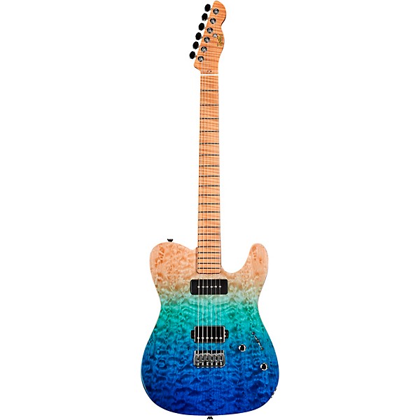 LsL Instruments Bad Bone 290 Deluxe Laguna Gradient Electric Guitar Laguna Blue