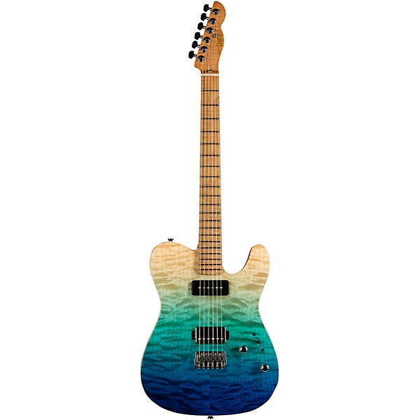 LsL Instruments Bad Bone 290 Deluxe Laguna Gradient Electric Guitar Laguna Blue