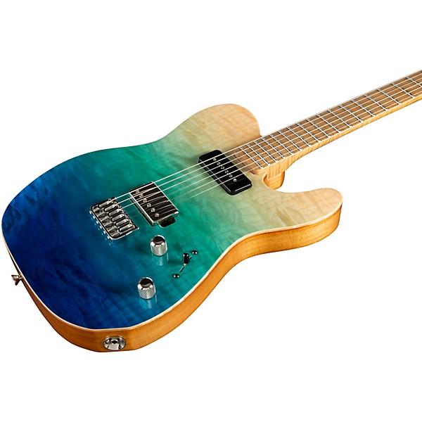 LsL Instruments Bad Bone 290 Deluxe Laguna Gradient Electric Guitar Laguna Blue